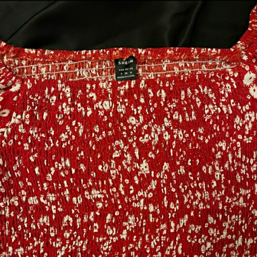 SHEIN Shirred Ruffle Trim Dress - Picture 4 of 4